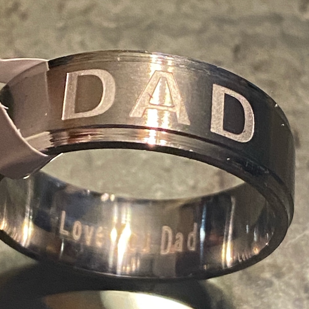 NEW “DAD” stainless steel ring, sizes 9-13